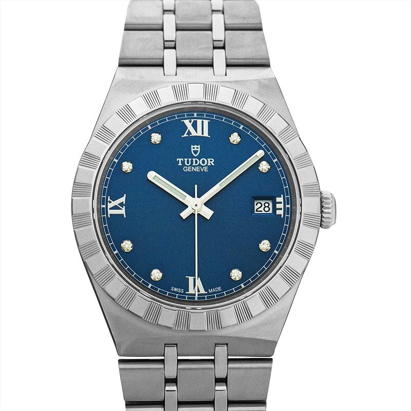 Tudor Royal 38 mm blaues Zifferblatt aus Edelstahl 28500-0006