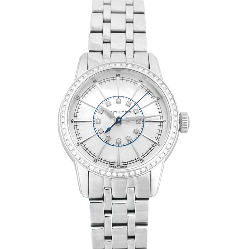 American Classic 28 mm weißes Perlmuttzifferblatt aus Edelstahl H40391191