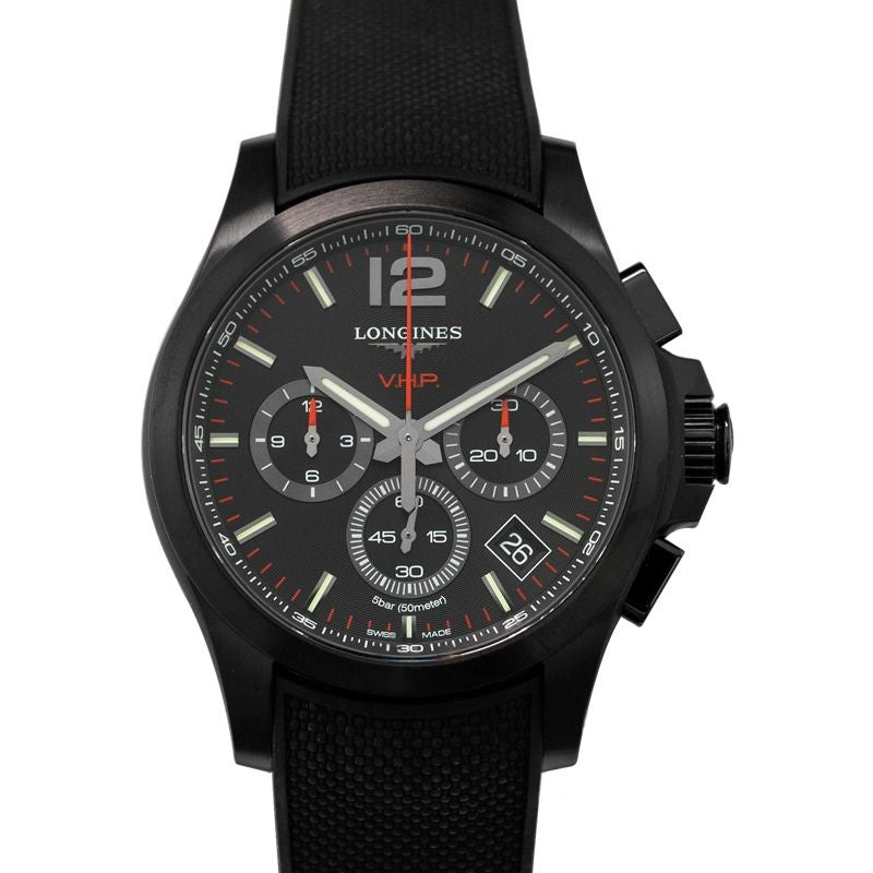 Longines Conquest 42 mm schwarzes Zifferblatt aus Edelstahl L37172569
