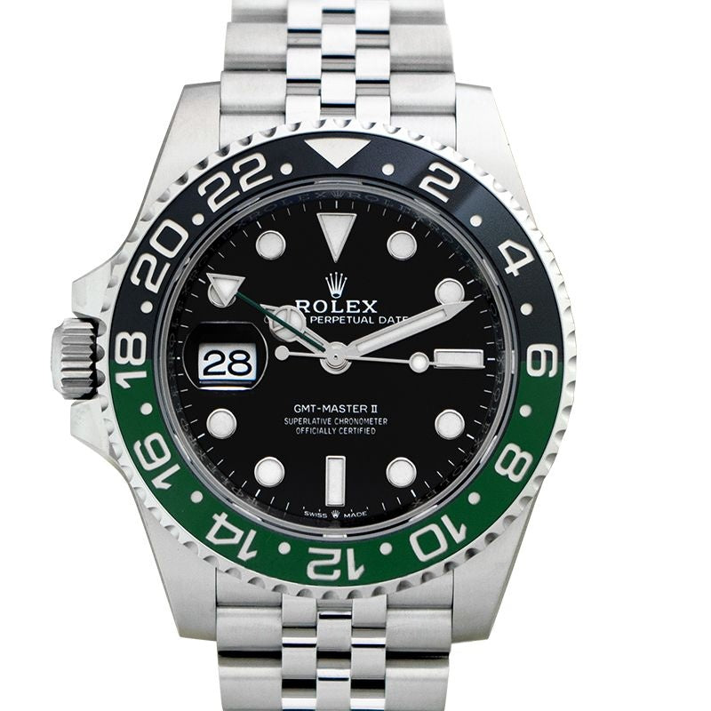 GMT Master II 40 mm schwarzes Zifferblatt aus Edelstahl 126720VTNR-0002