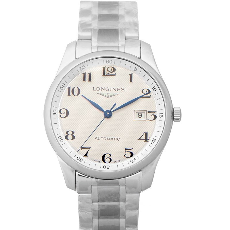 Die Longines Master Collection 42 mm silbernes Zifferblatt aus Edelstahl L28934786
