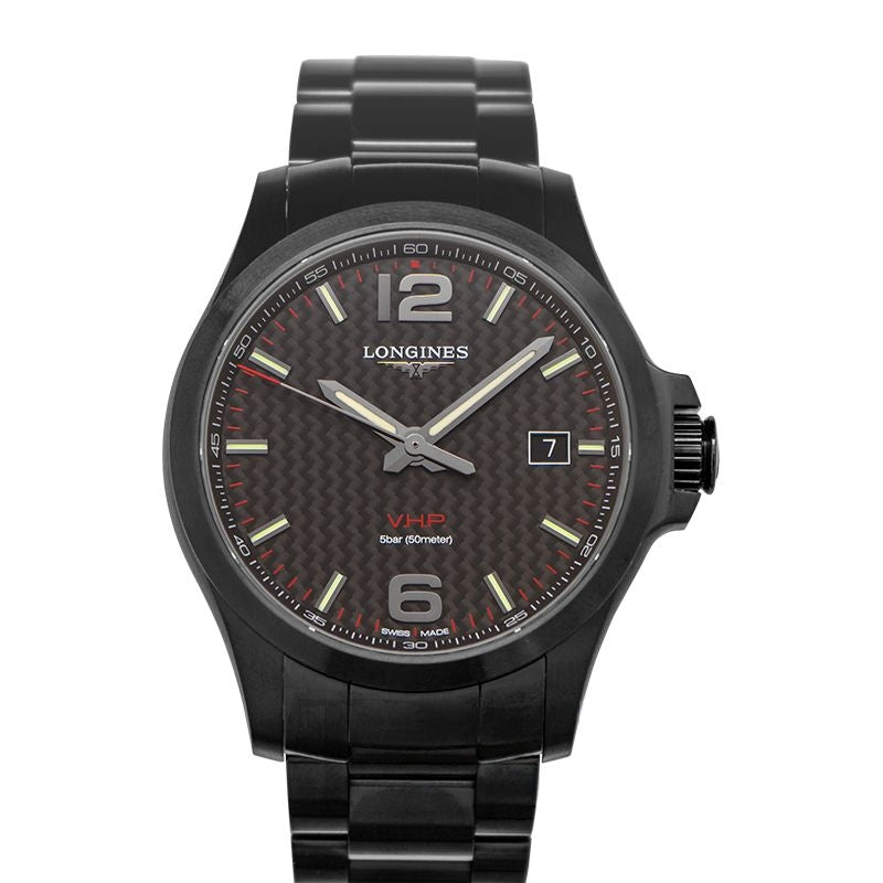 Longines Conquest 41 mm schwarzes Zifferblatt in PVD L37162666