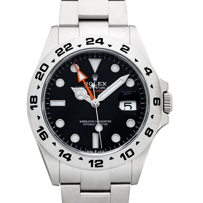Explorer II 42 mm schwarzes Zifferblatt aus Edelstahl 226570-0002