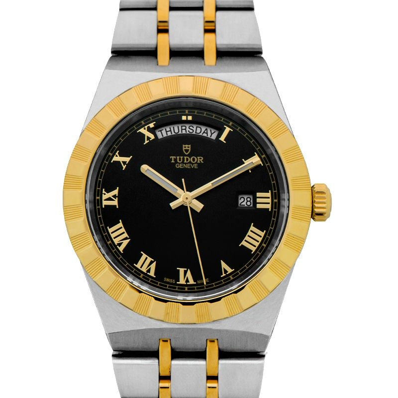 Tudor Royal 41 mm schwarzes Zifferblatt aus Edelstahl 28603-0003