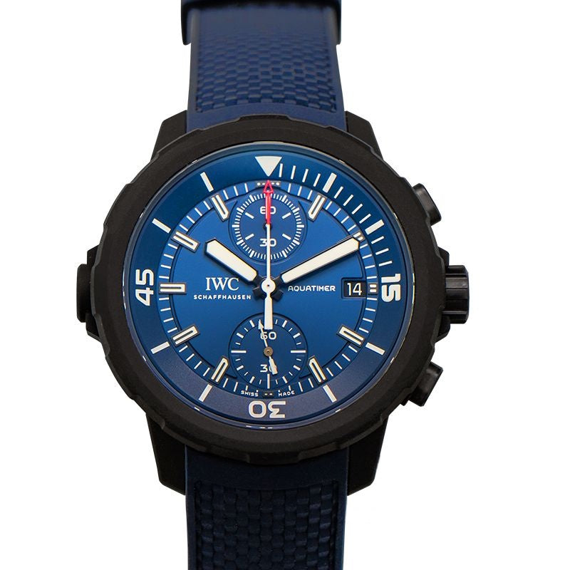 Aquatimer 45 mm blaues Zifferblatt aus Edelstahl, Kautschuk IW379507