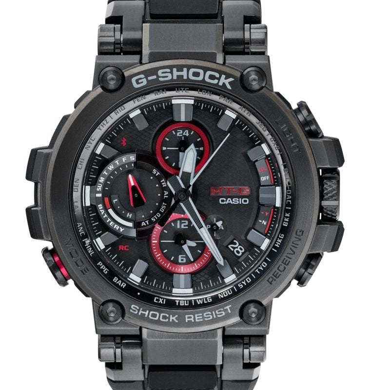 G-Shock schwarzes Zifferblatt aus Edelstahl MTG-B1000B-1AJF