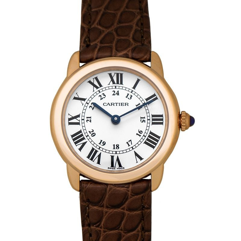 Ronde de Cartier 29 mm silbernes Zifferblatt in Rotgold W6701007