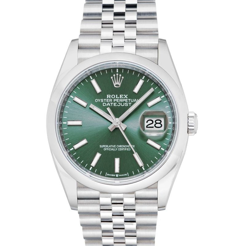 Datejust 36 mm grünes Zifferblatt aus Edelstahl 126200-0023
