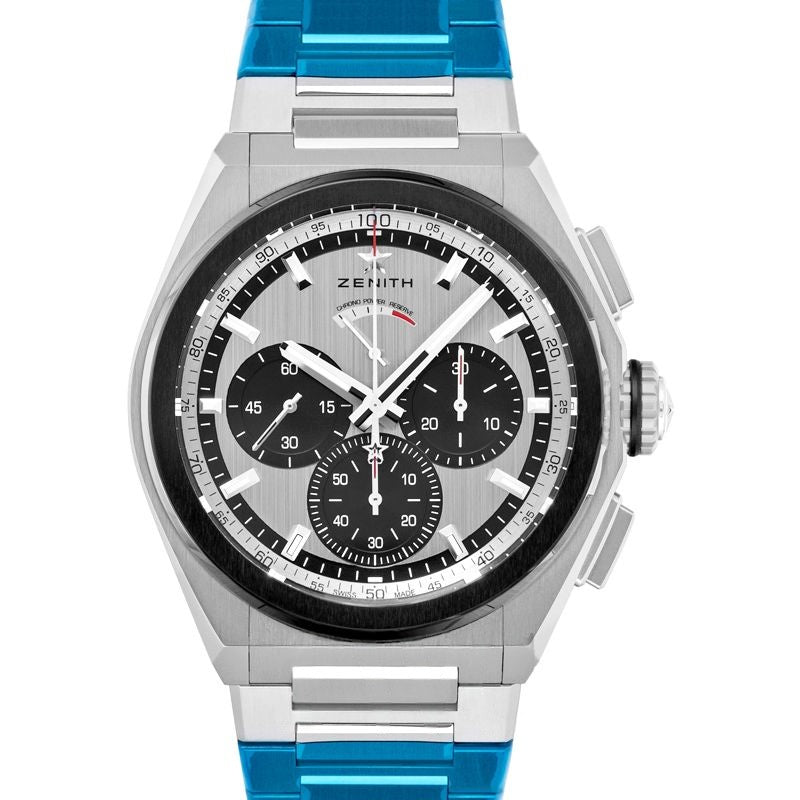 Defy 44 mm silbernes Zifferblatt in Titan 95.9005.9004/01.M9000