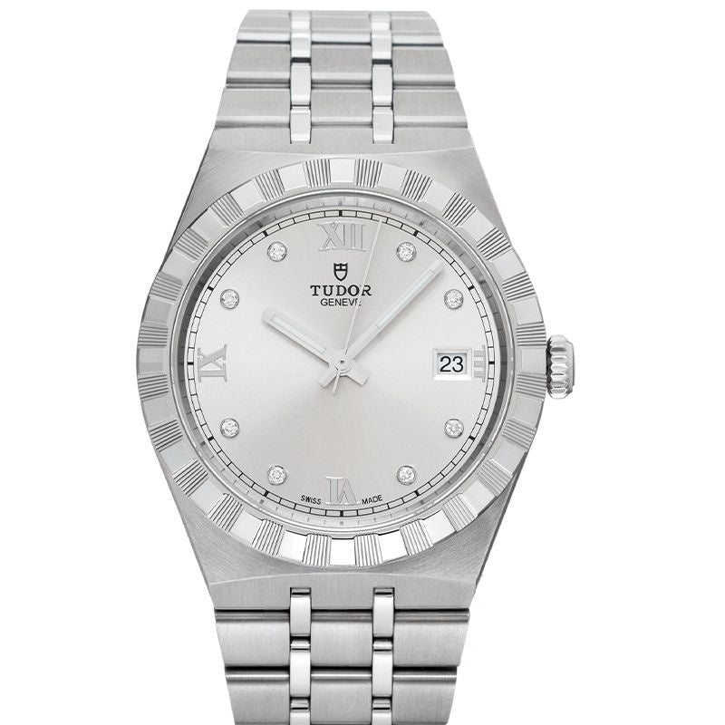 Tudor Royal 38 mm silbernes Zifferblatt aus Edelstahl 28500-0002