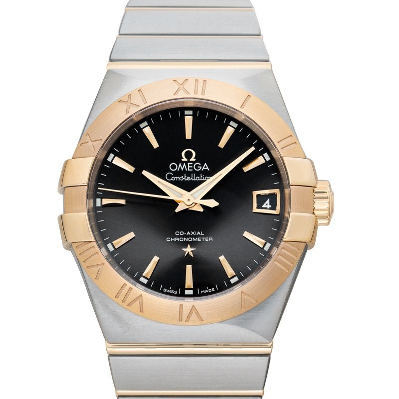 Constellation 38 mm, graues Zifferblatt aus Edelstahl, 18 Karat Gelbgold 123.20.38.21.06.001