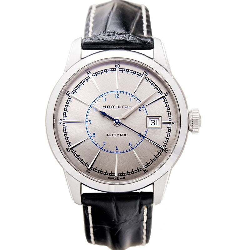American Classic 40 mm silbernes Zifferblatt aus Edelstahl H40555781