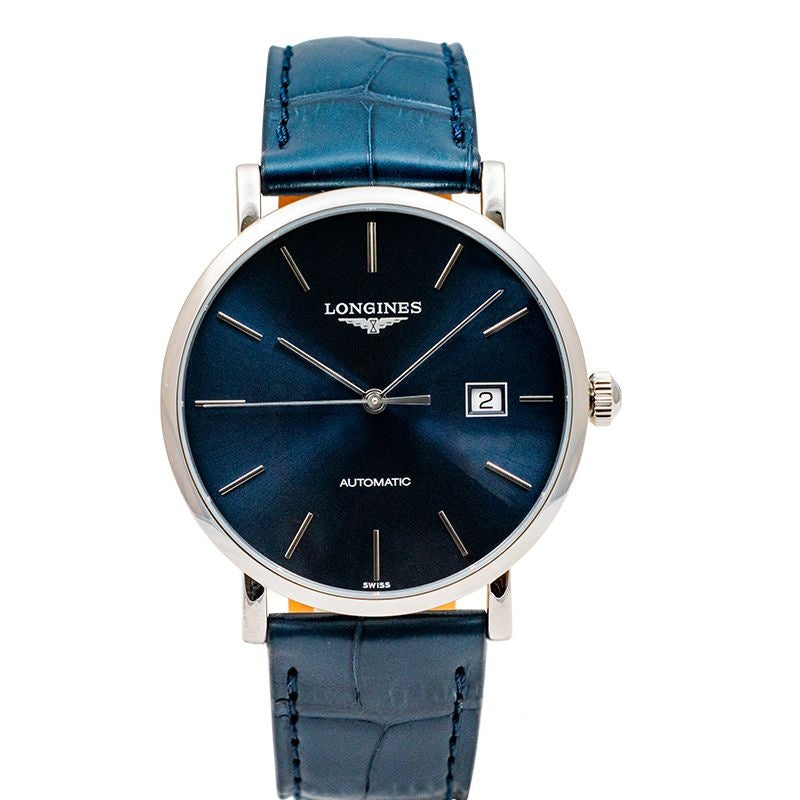 Die Longines Elegant Collection 39 mm blaues Zifferblatt aus Edelstahl L49104922