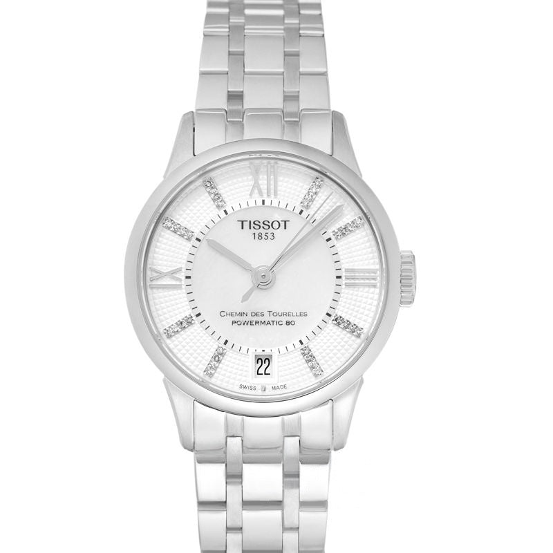 T-Classic 32 mm weißes Perlmuttzifferblatt aus Edelstahl T099.207.11.116.00