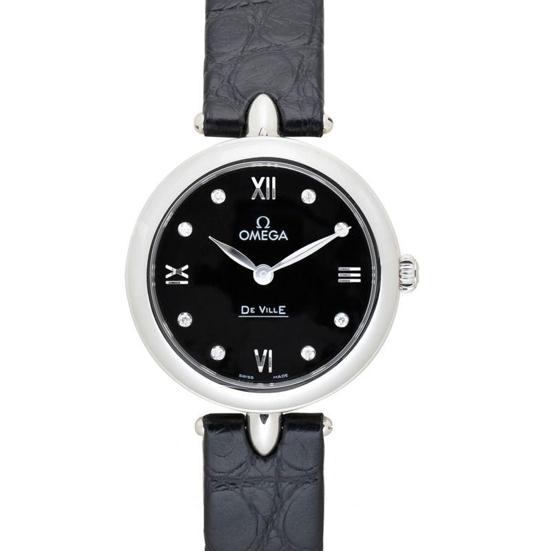 De Ville 27,4 mm schwarzes Zifferblatt aus Edelstahl 424.13.27.60.51.001