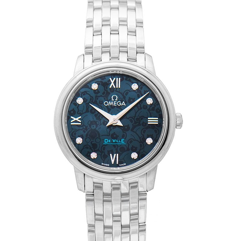 De Ville 27,4 mm blaues Zifferblatt aus Edelstahl 424.10.27.60.53.003