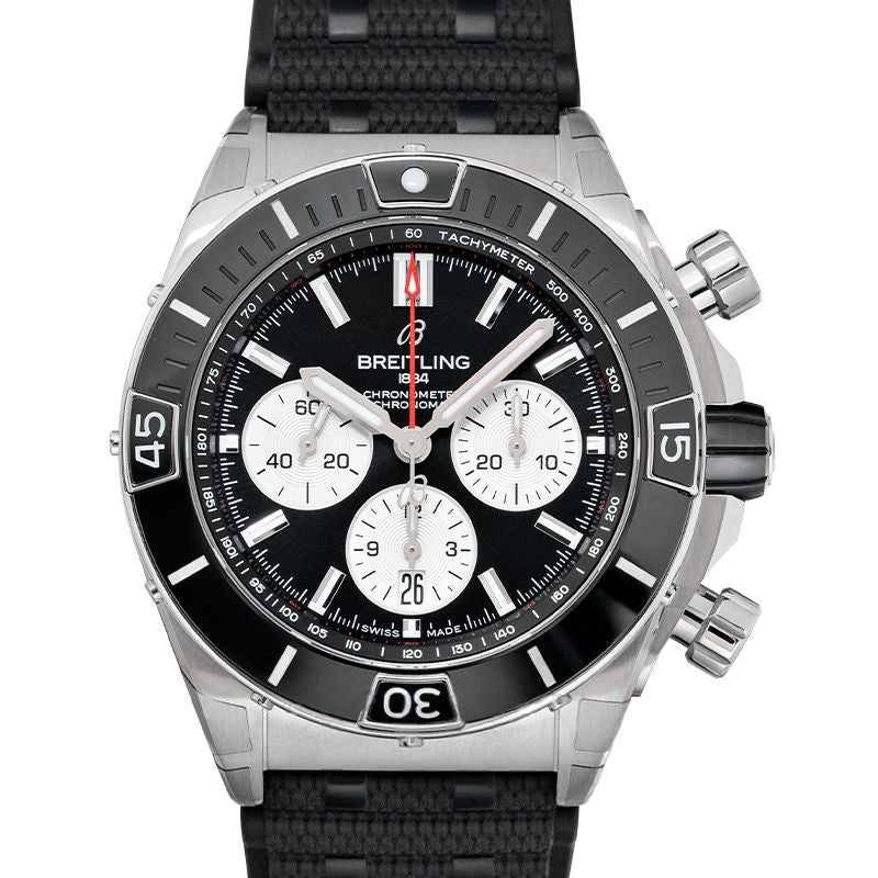 44 mm schwarzes Zifferblatt aus Edelstahl AB0136251B1S1