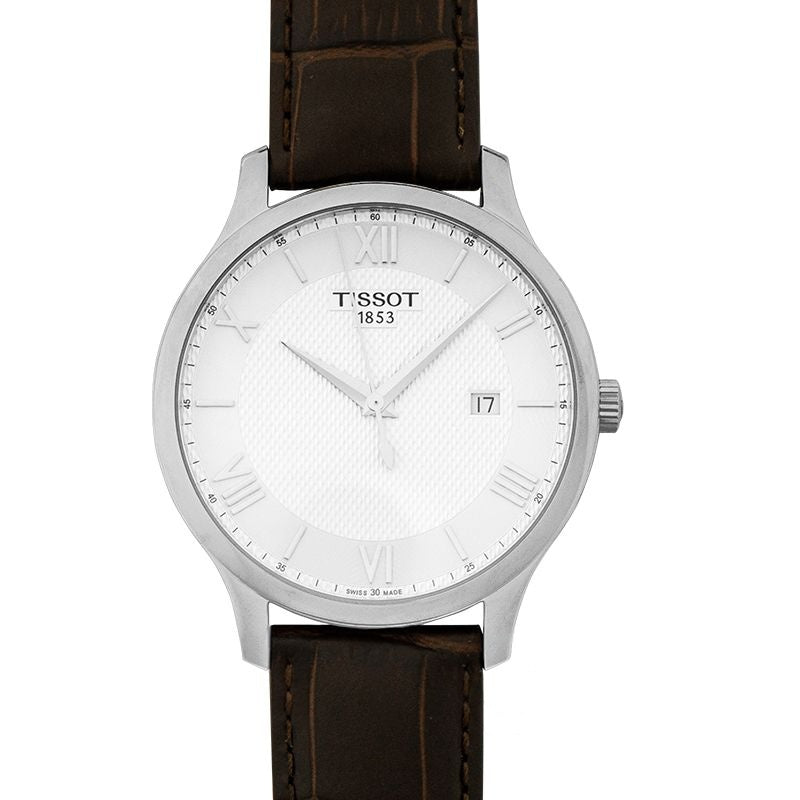 T-Classic 42 mm silbernes Zifferblatt aus Edelstahl T063.610.16.038.00