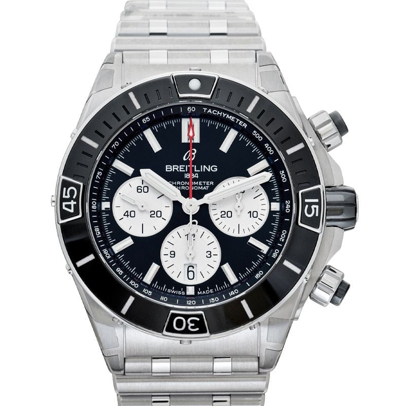 Chronomat 44 mm schwarzes Zifferblatt aus Edelstahl AB0136251B1A1