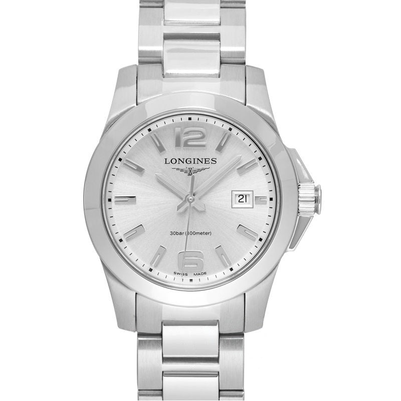 Longines Conquest – 29,50 mm silbernes Zifferblatt mit Sonnenschliff aus Edelstahl L33764766