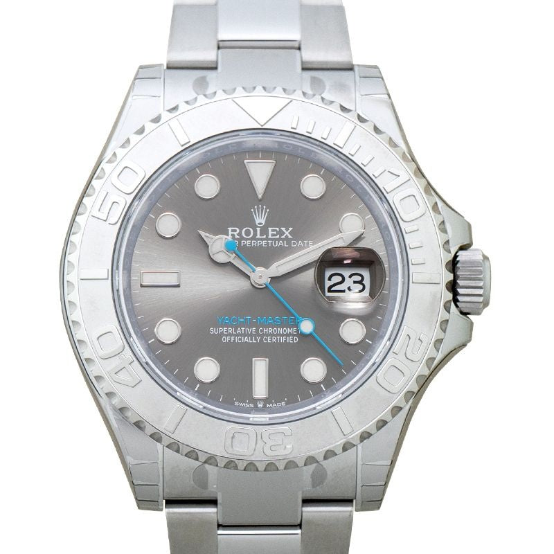 Yacht Master 40 mm Rhodium-Zifferblatt aus Edelstahl, Platin 126622 dunkelgrau