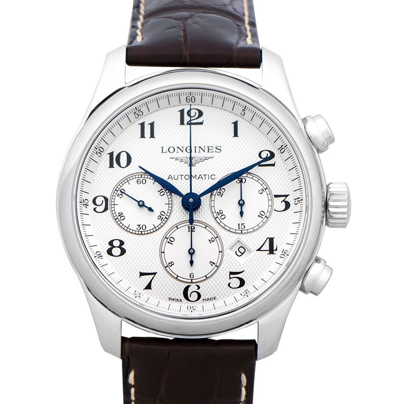 Die Longines Master Collection 44 mm weißes Zifferblatt aus Edelstahl L28594783