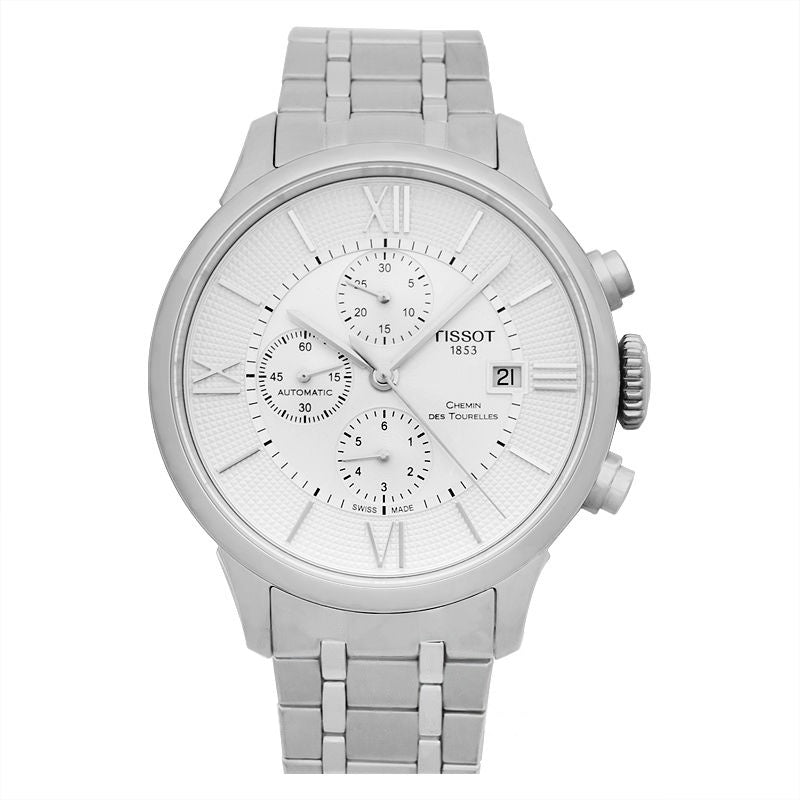 T-Classic 44 mm silbernes Zifferblatt aus Edelstahl T099.427.11.038.00