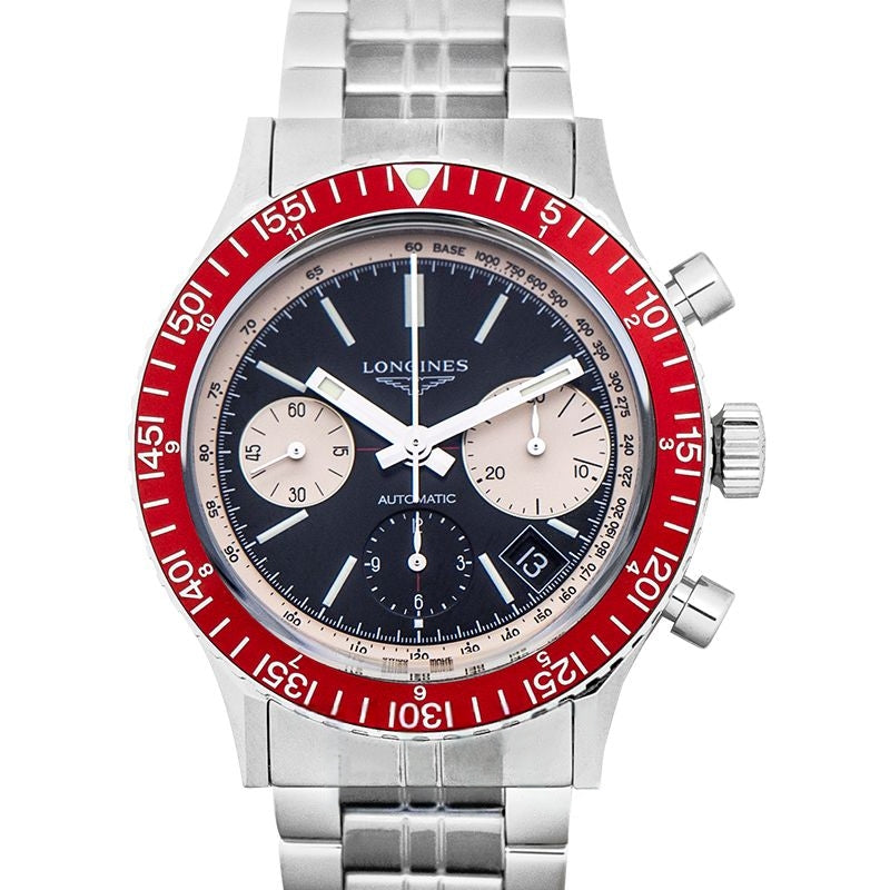 Longines Heritage 42 mm Schwarzes Zifferblatt Zifferblatt aus Stahl L28084526