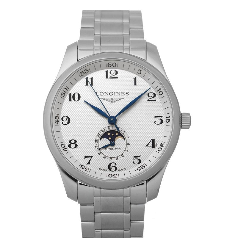 Die Longines Master Collection 42 mm silbernes Zifferblatt aus Edelstahl L29194786