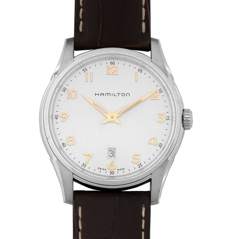 Jazzmaster 42 mm silbernes Zifferblatt aus Edelstahl H38511513
