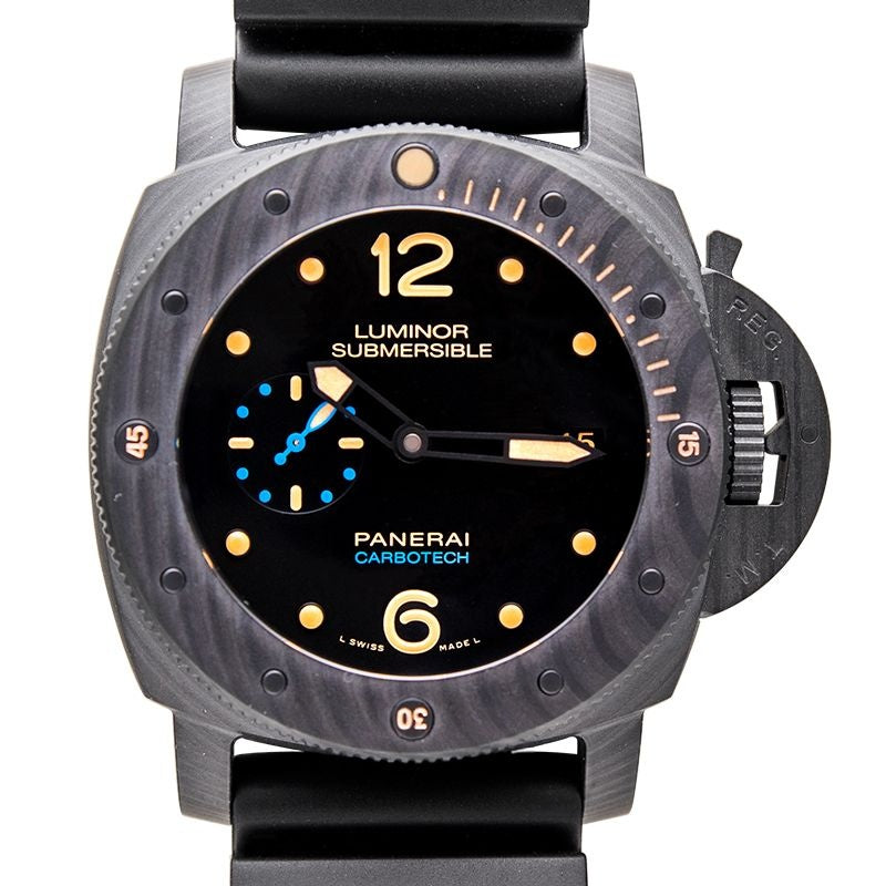 Luminor 1950, 47 mm, schwarzes Zifferblatt in Carbotech PAM00616