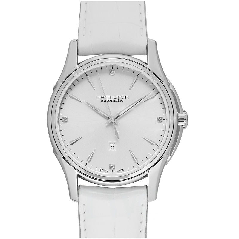 Jazzmaster 34 mm silbernes Zifferblatt aus Edelstahl H32315811