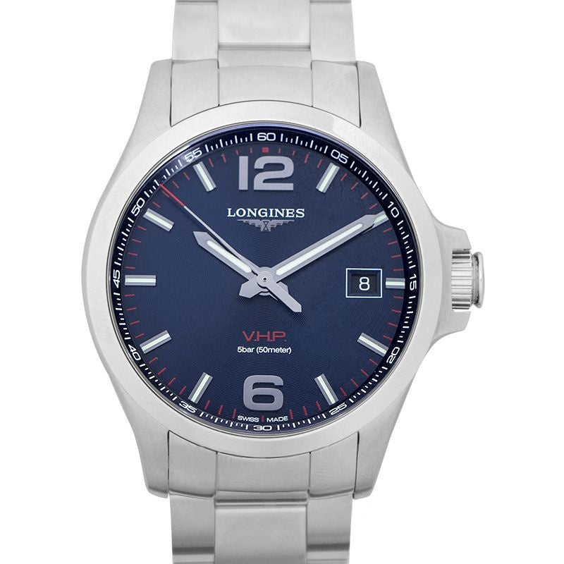 Longines Conquest 43 mm blaues Zifferblatt aus Edelstahl L37264966