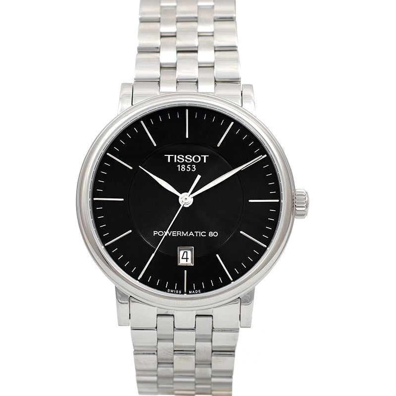 T-Classic 40 mm schwarzes Zifferblatt aus Edelstahl T122.407.11.051.00