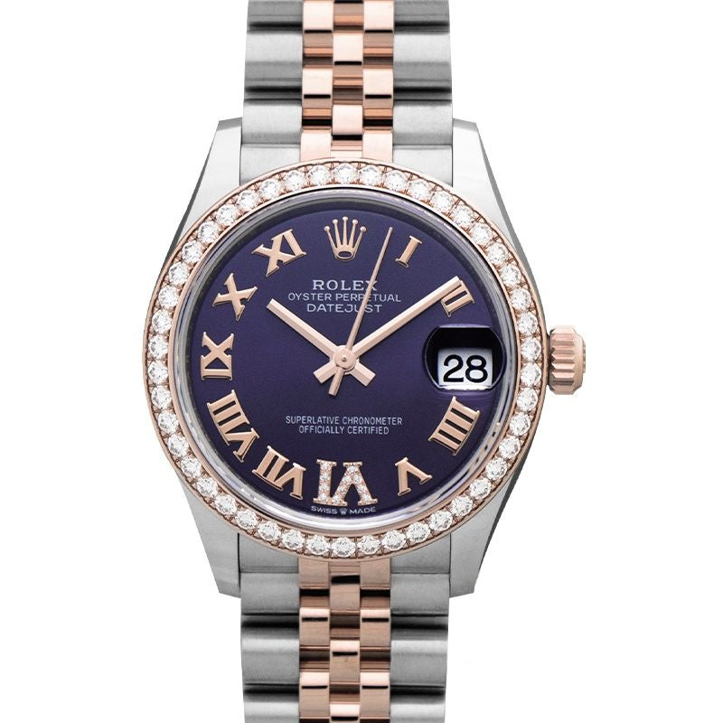 Datejust 31 mm, violettes Zifferblatt aus Edelstahl, Everose-Gold 278381RBR-0020