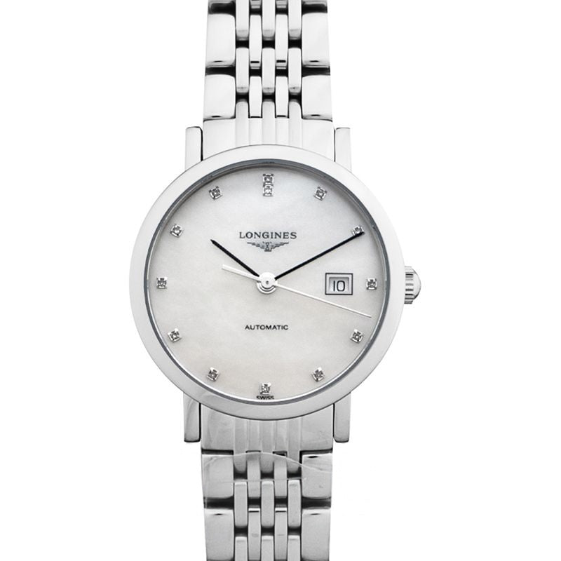 Die Longines Elegant Collection 29 mm weißes Zifferblatt aus Edelstahl L43104876