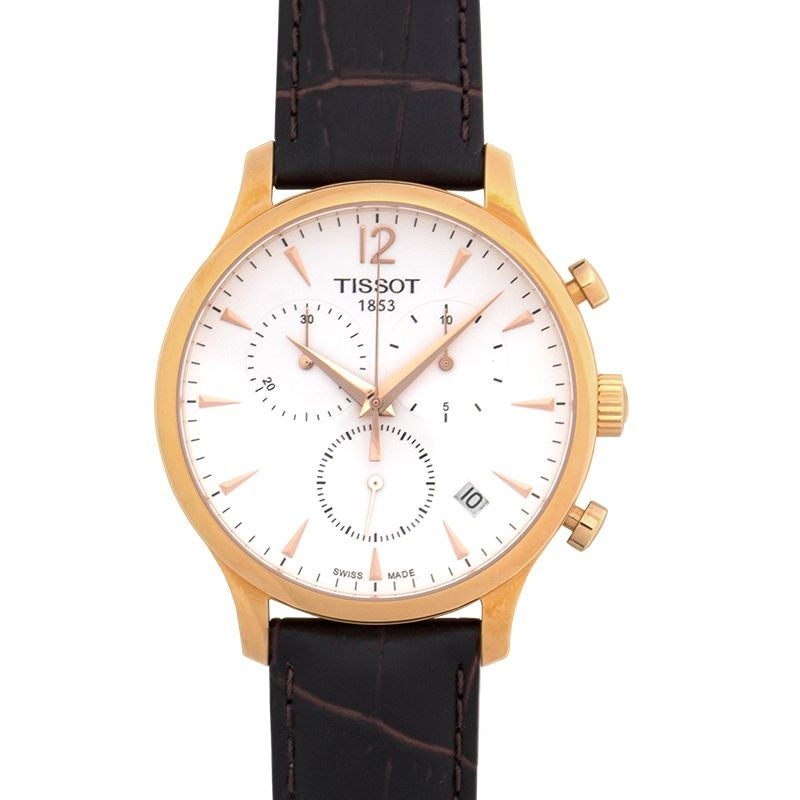 T-Classic 42 mm weißes Zifferblatt aus Edelstahl T063.617.36.037.00