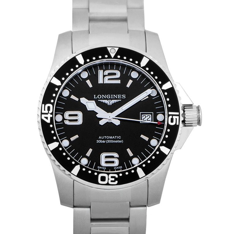 HydroConquest 41 mm schwarzes Zifferblatt aus Edelstahl L37424566