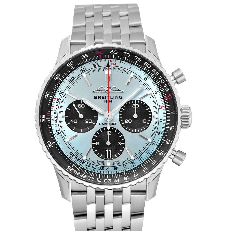 Navitimer 43 mm blaues Zifferblatt aus Edelstahl AB0138241C1A1