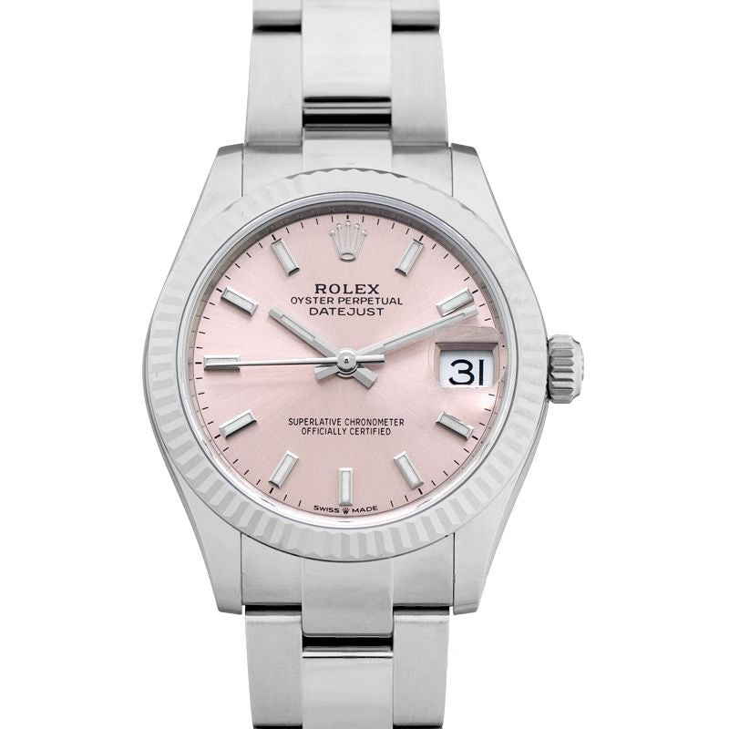 Datejust 31 mm, rosa Zifferblatt aus Edelstahl, Weißgold 278274-0013