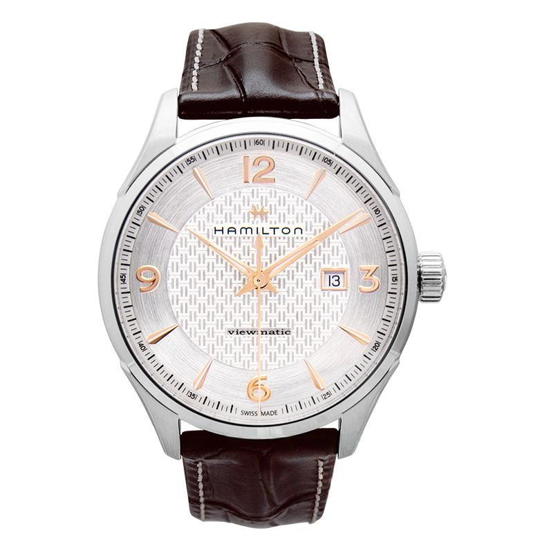 Jazzmaster 44 mm silbernes Zifferblatt aus Edelstahl H32755551