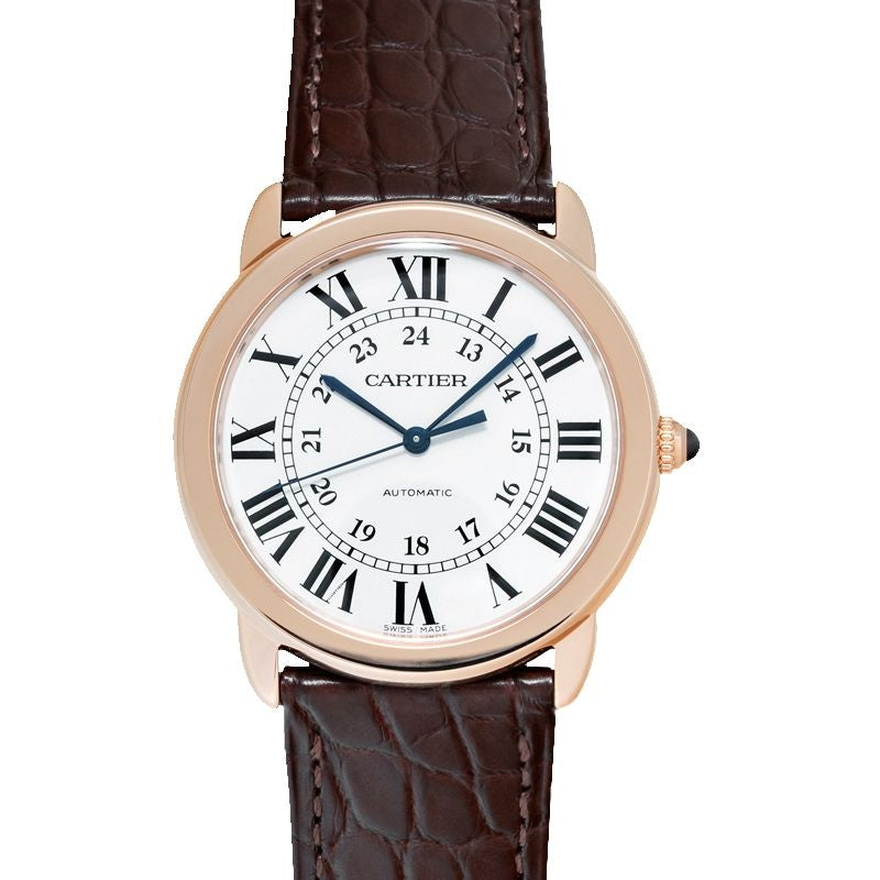 Ronde de Cartier 36 mm silbernes Zifferblatt in Roségold W2RN0008