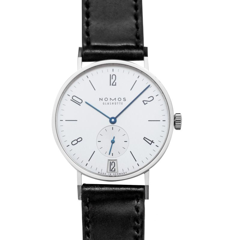 Tangente 37,5 mm, weiß versilbertes Zifferblatt aus Edelstahl 130