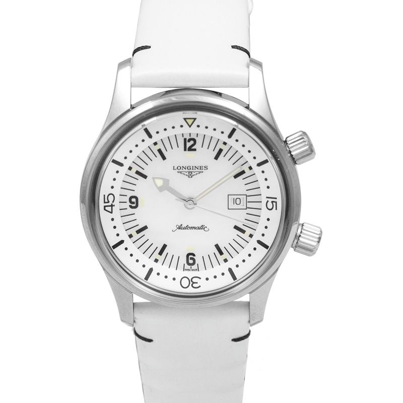 Longines Heritage – 36,00 mm weißes Perlmuttzifferblatt aus Edelstahl L33744800