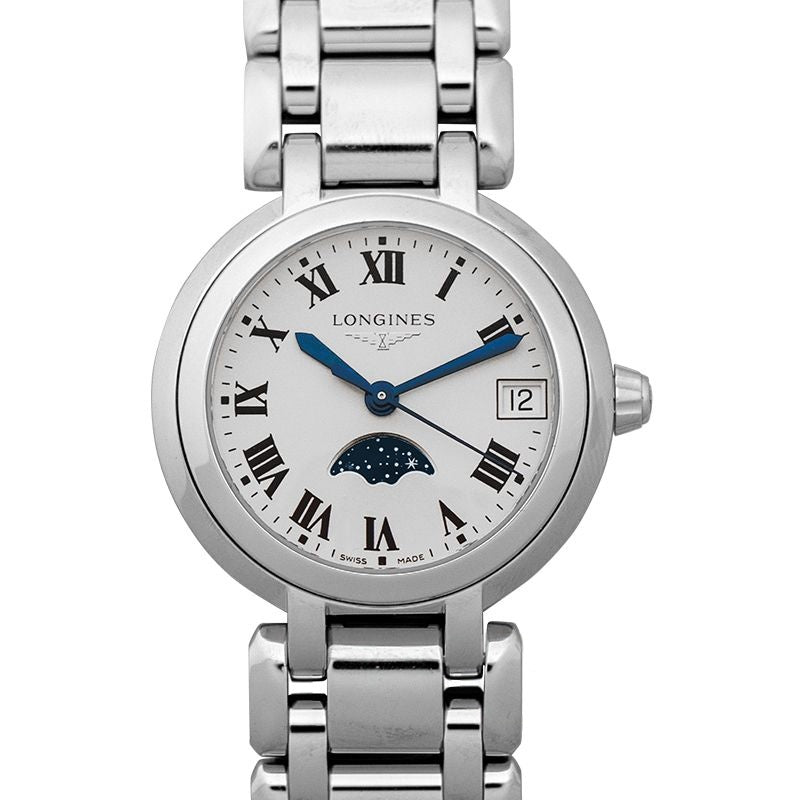 Longines PrimaLuna 30,50 mm weißes Zifferblatt aus Edelstahl L81154716