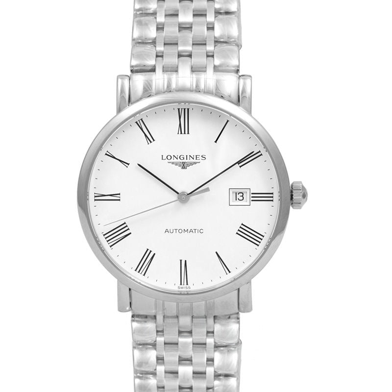Die Longines Elegant Collection 39 mm weißes Zifferblatt aus Edelstahl L49104116