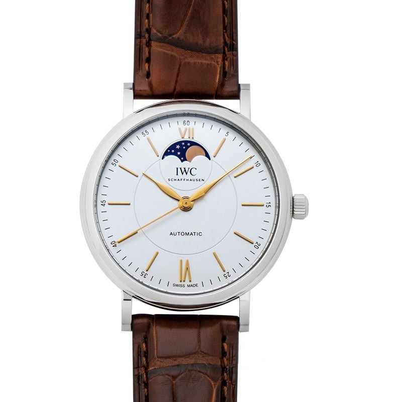 Portofino 40 mm silbernes Zifferblatt aus Edelstahl IW459401