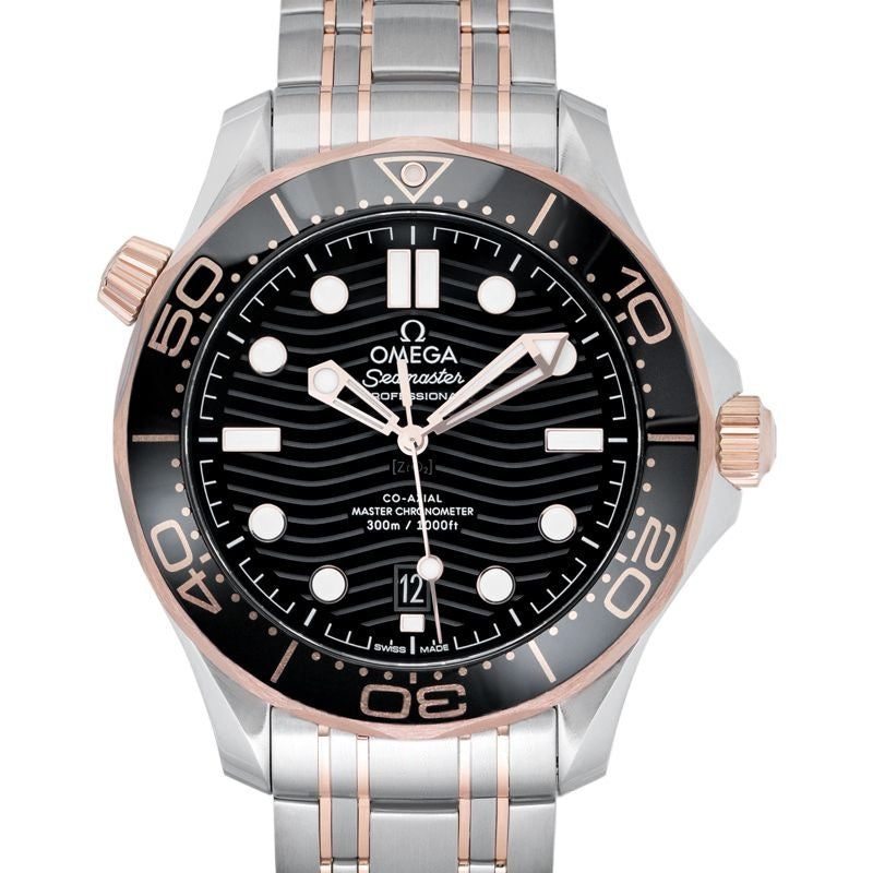 Seamaster 42 mm schwarzes Zifferblatt aus Edelstahl 210.20.42.20.01.001