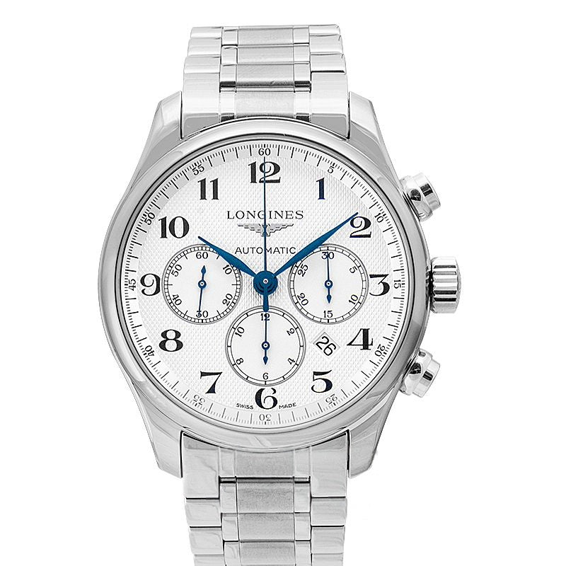 Die Longines Master Collection 44 mm silbernes Zifferblatt aus Edelstahl L28594786