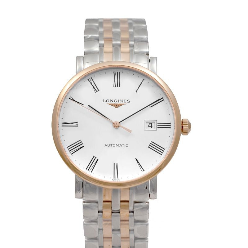 Die Longines Elegant Collection 39 mm weißes Zifferblatt aus Edelstahl L49105117